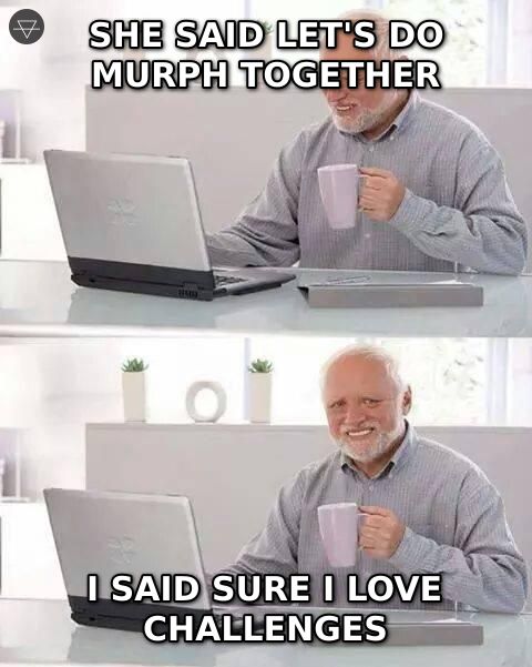 Hide the Pain Harold meme about confidently agreeing to do the Murph workout together while having no idea what it involves