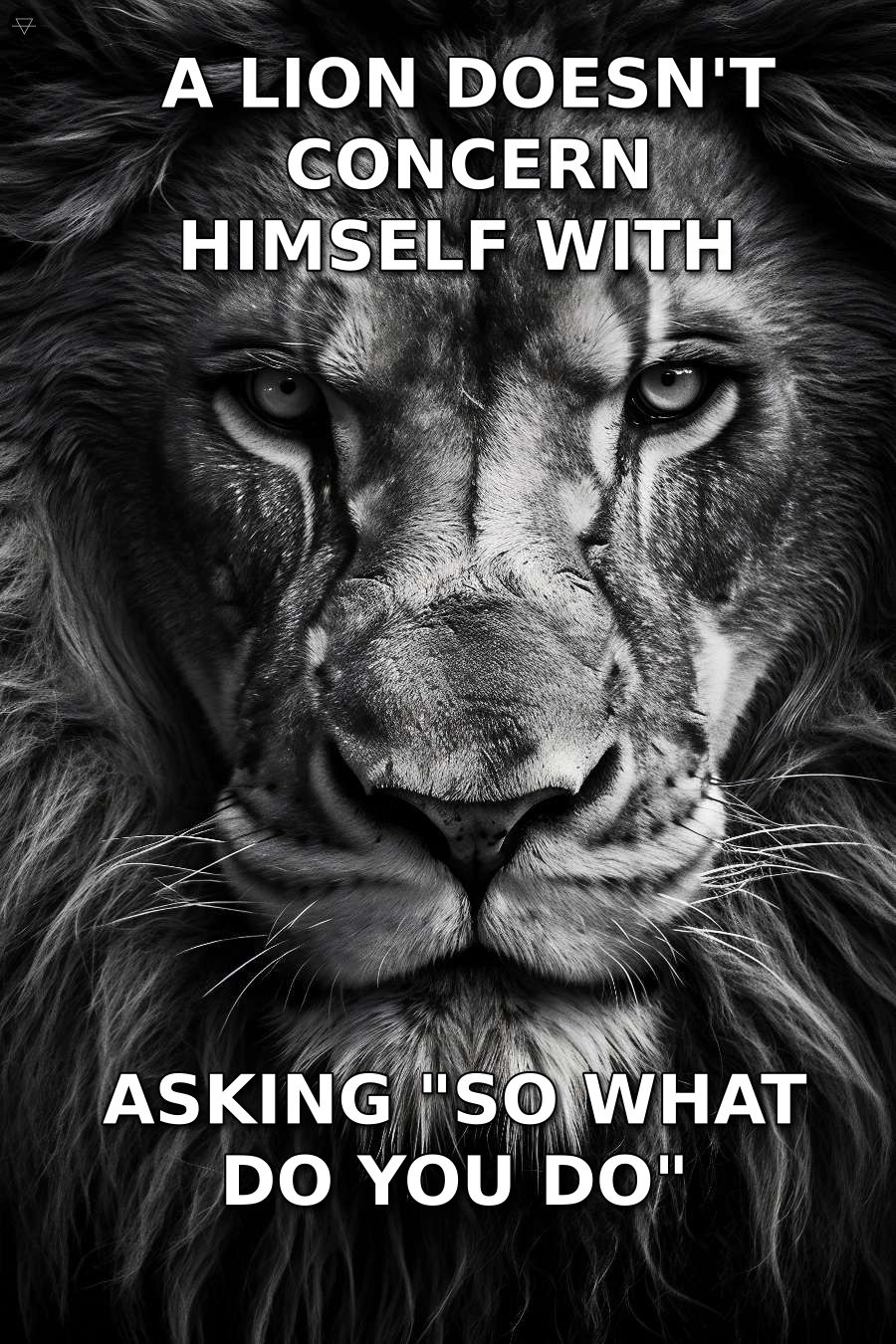 A lion doesnt concern himself meme dismissing the boring interview question so what do you do in Instagram DMs